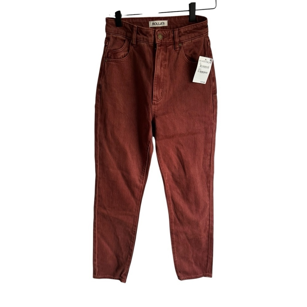 Rolla’s Dusters Comfort Jeans High Rise Brick Red 25 - Picture 3 of 7